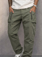 Trendy Cargo Pants | 100% Cotton with Elastic Waist | Versatile Cargo Trousers for Everyday Comfort