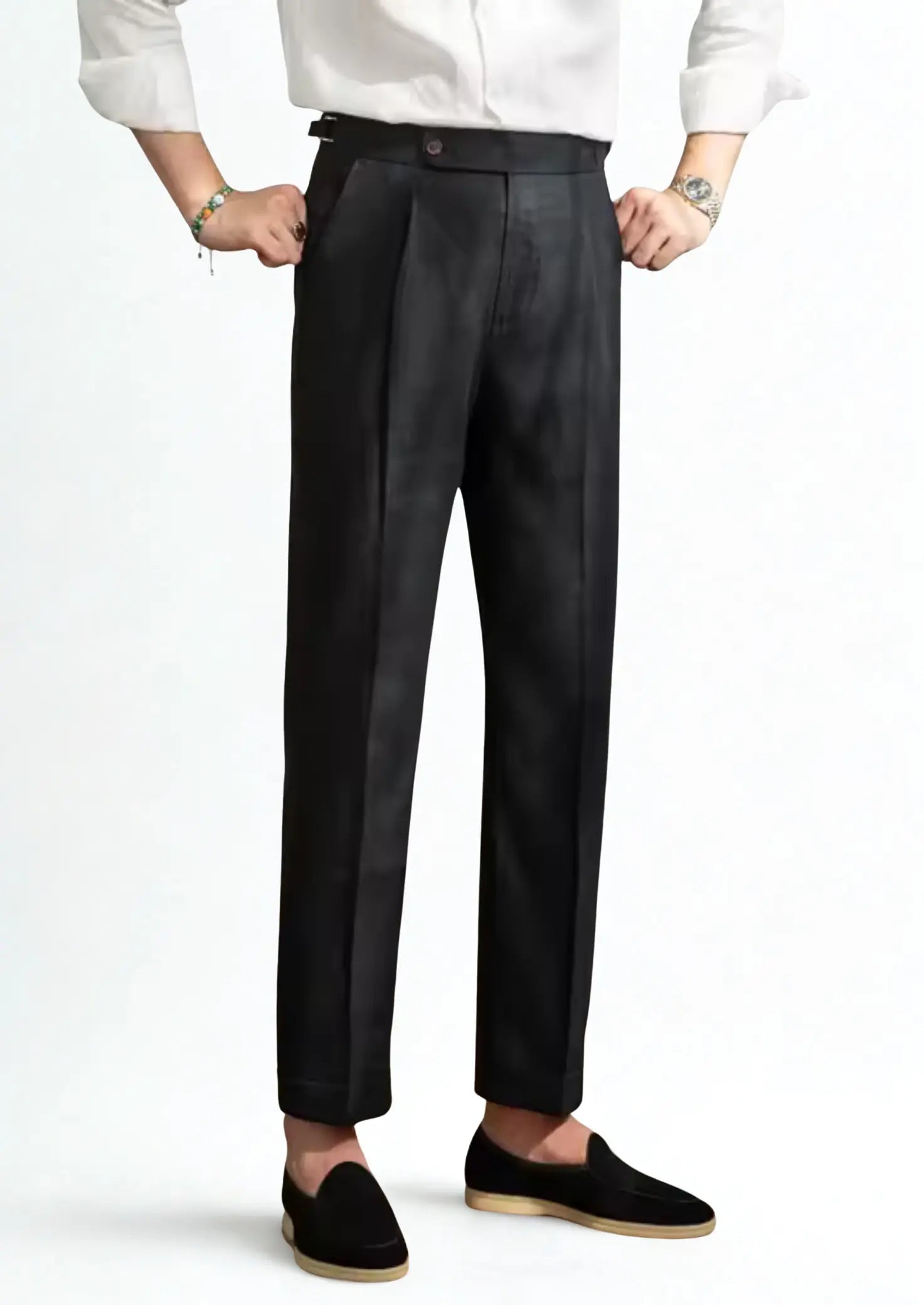 Women's Tuscany Pleated Coastal Trousers - Black 0