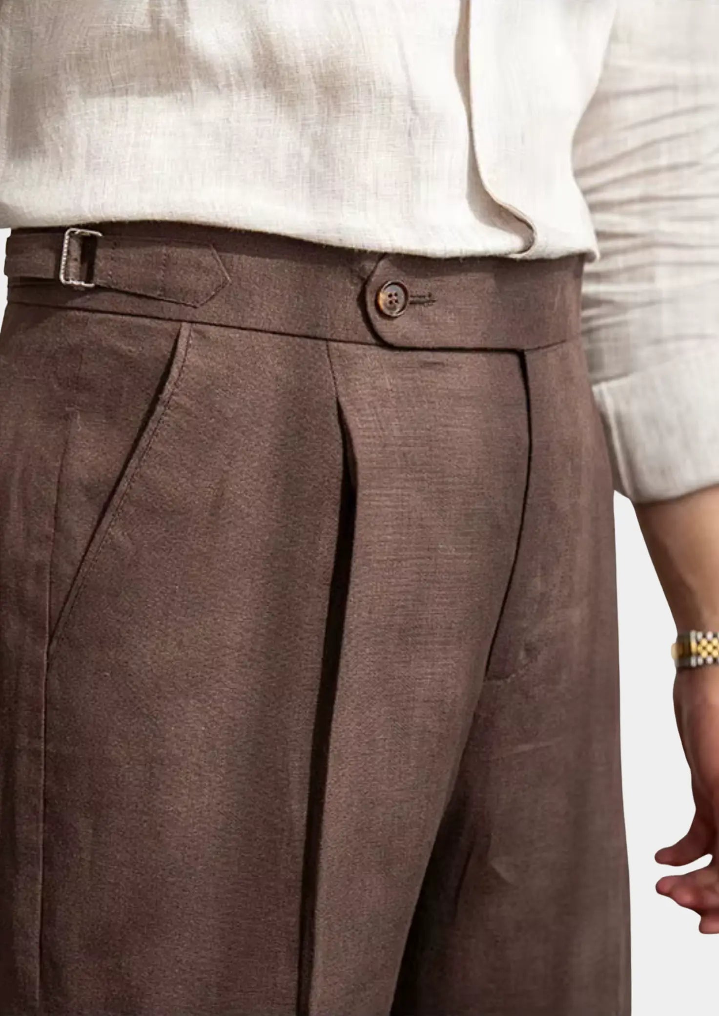 Women's Tuscany Pleated Coastal Trousers - Dark Brown 1