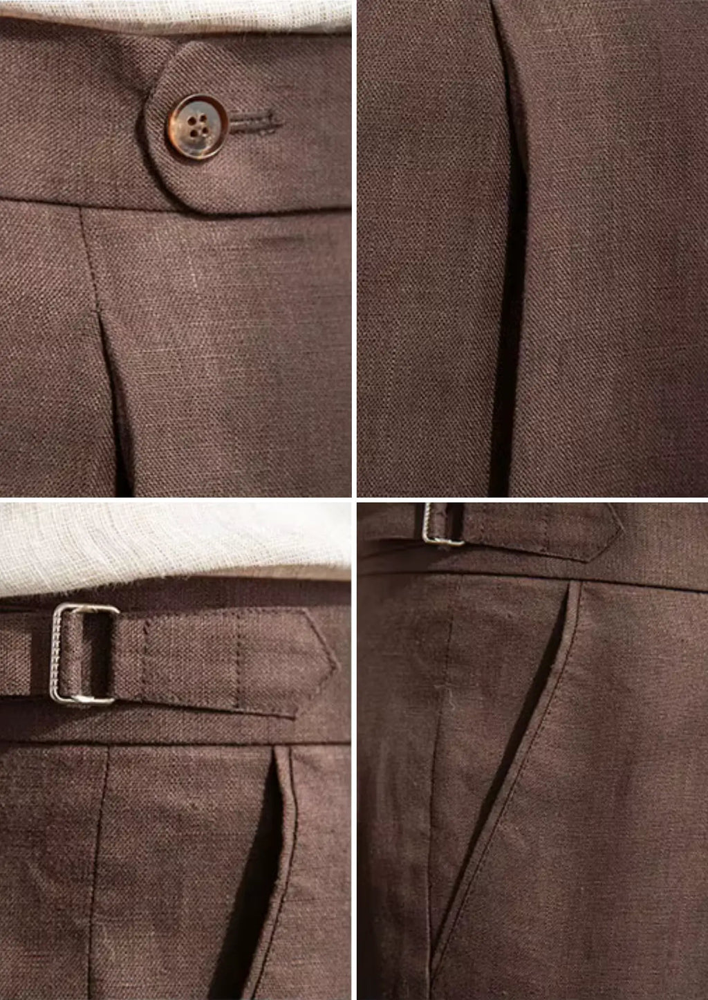 Women's Tuscany Pleated Coastal Trousers - Dark Brown 2