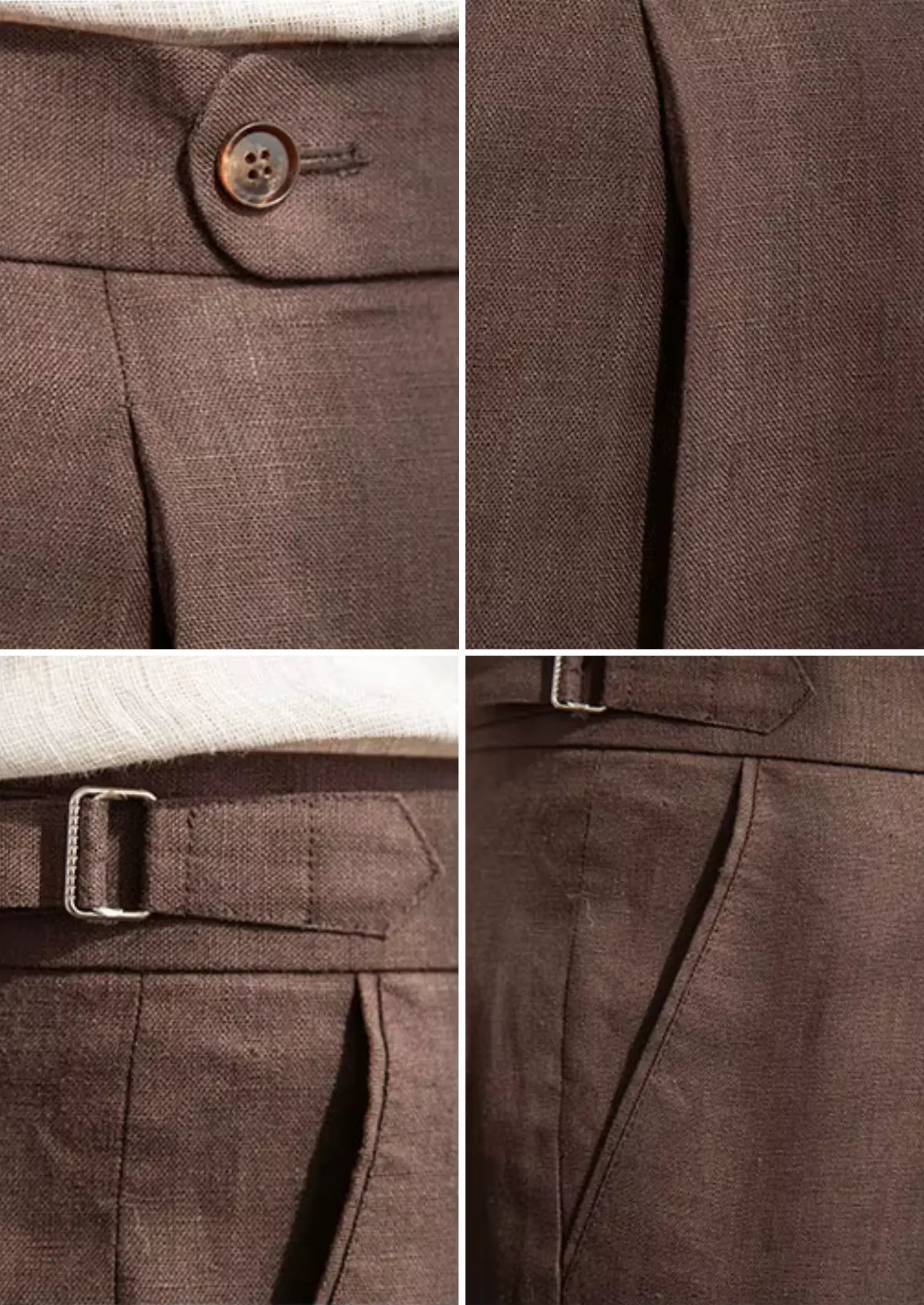 Women's Tuscany Pleated Coastal Trousers - Dark Brown 2