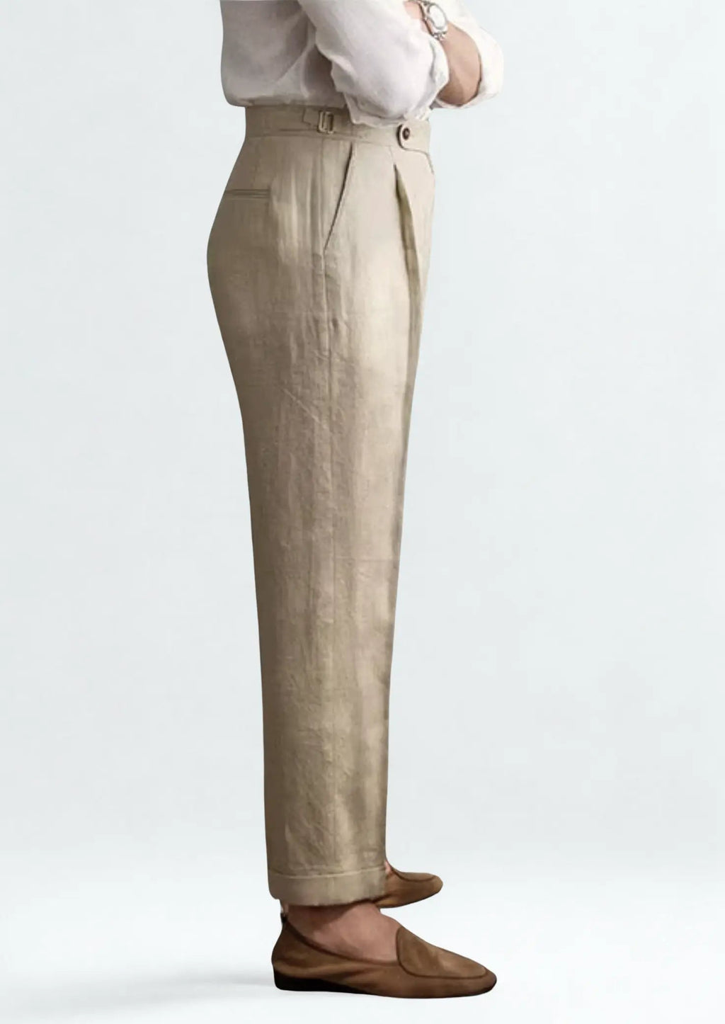 Women's Tuscany Pleated Coastal Trousers - Sand 1