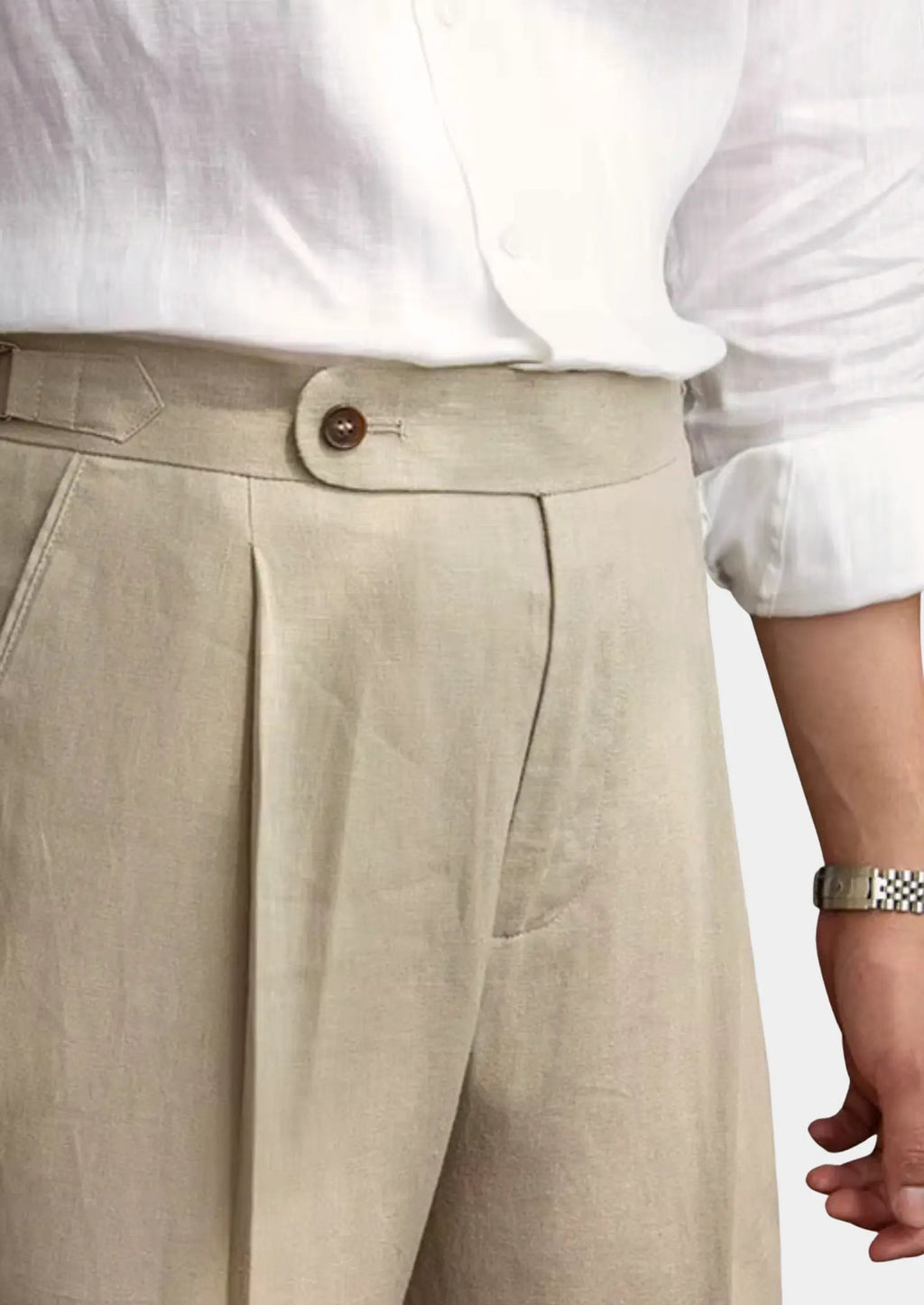 Women's Tuscany Pleated Coastal Trousers - Sand 2