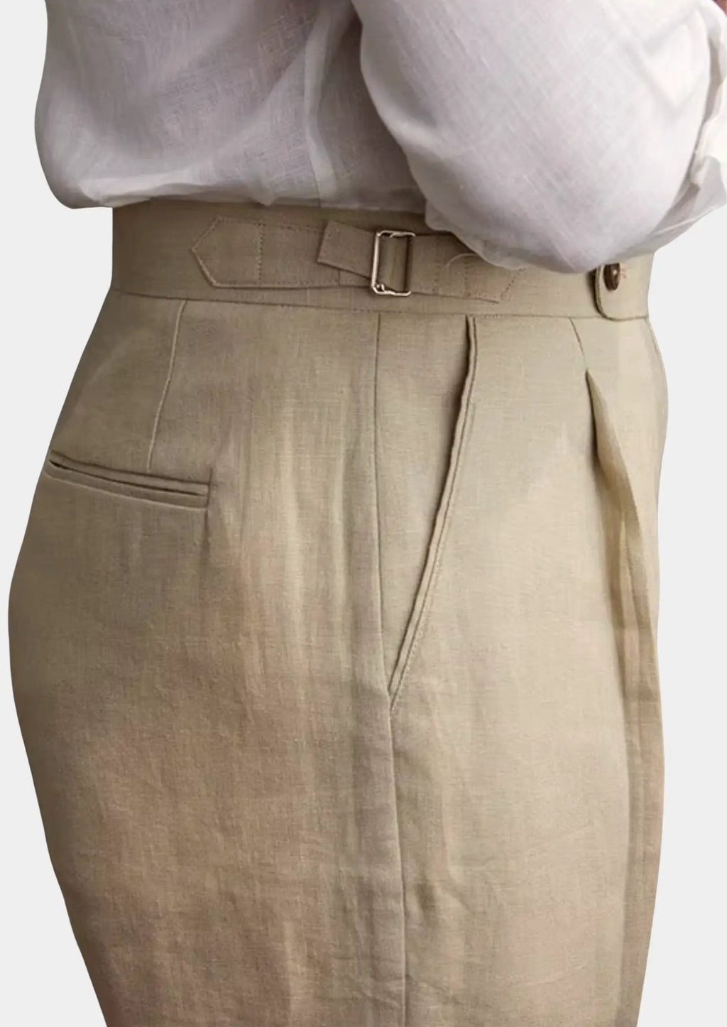 Women's Tuscany Pleated Coastal Trousers - Sand 3