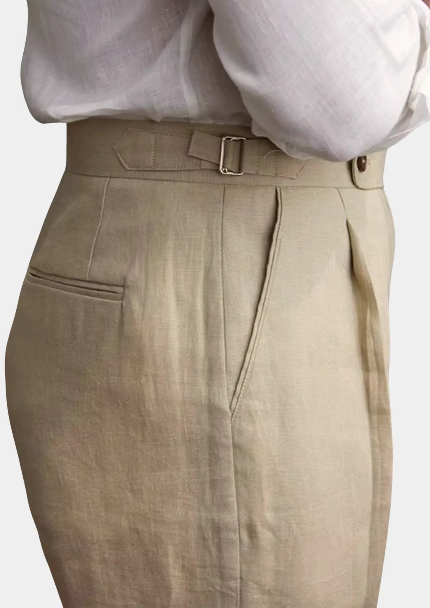 Women's Tuscany Pleated Coastal Trousers - Sand 3