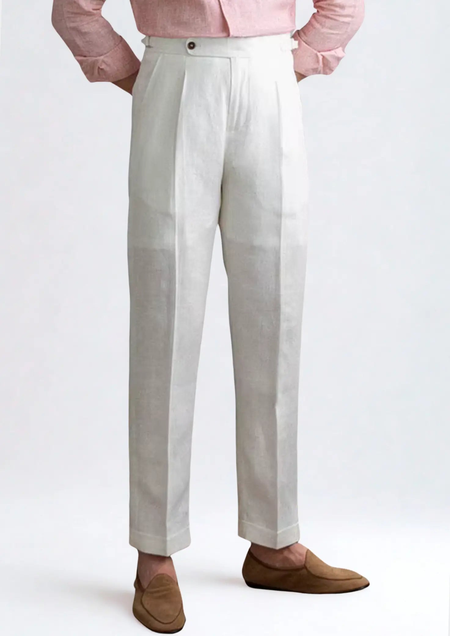 Women's Tuscany Pleated Coastal Trousers - White 0