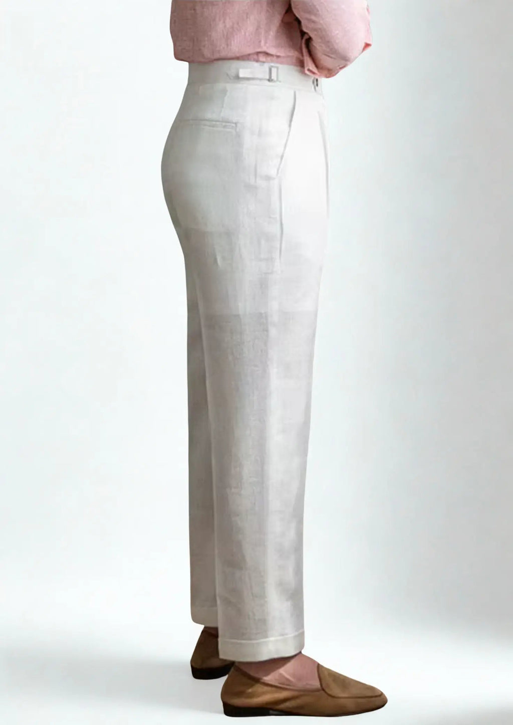 Women's Tuscany Pleated Coastal Trousers - White 1