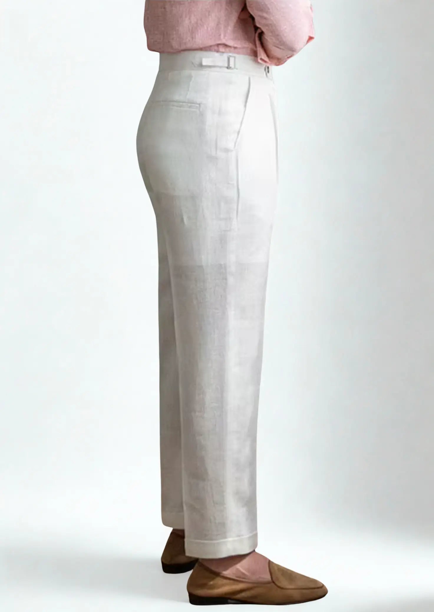 Women's Tuscany Pleated Coastal Trousers - White 1