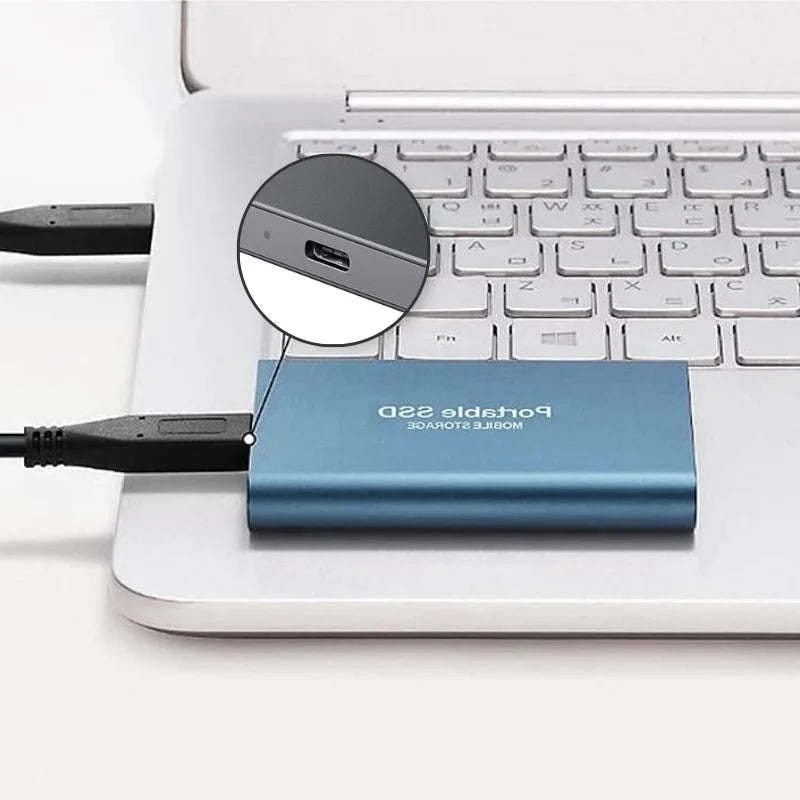 Portable external SSD USB 3.1 backup drive