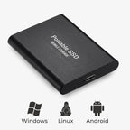 Portable external SSD USB 3.1 backup drive