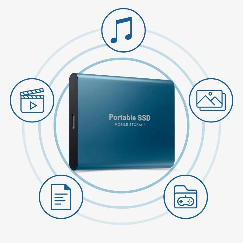 Portable External SSD — USB 3.1 Fast Backup Drive
