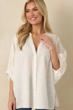 Women's Under Open Skies White Cotton Long Flowy Blouse | 100% Cotton 0