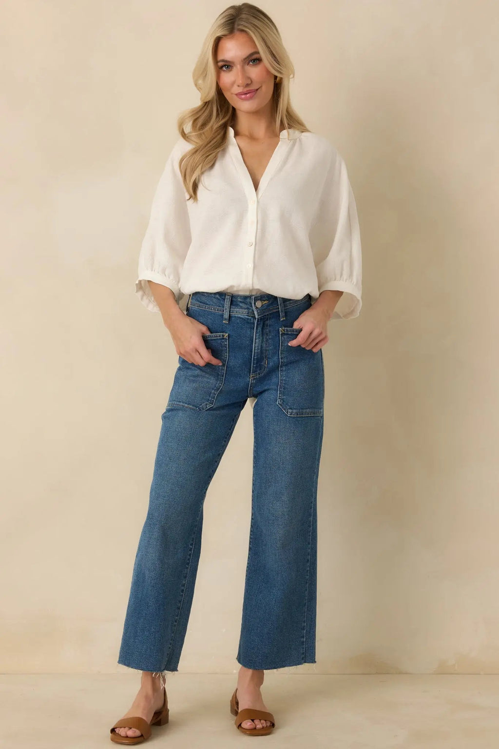 Women's Under Open Skies White Cotton Long Flowy Blouse | 100% Cotton 5