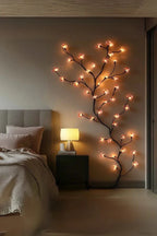 Decorative LED branch wall art glowing