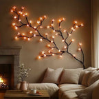 LED lighted decorative branch wall art warm white