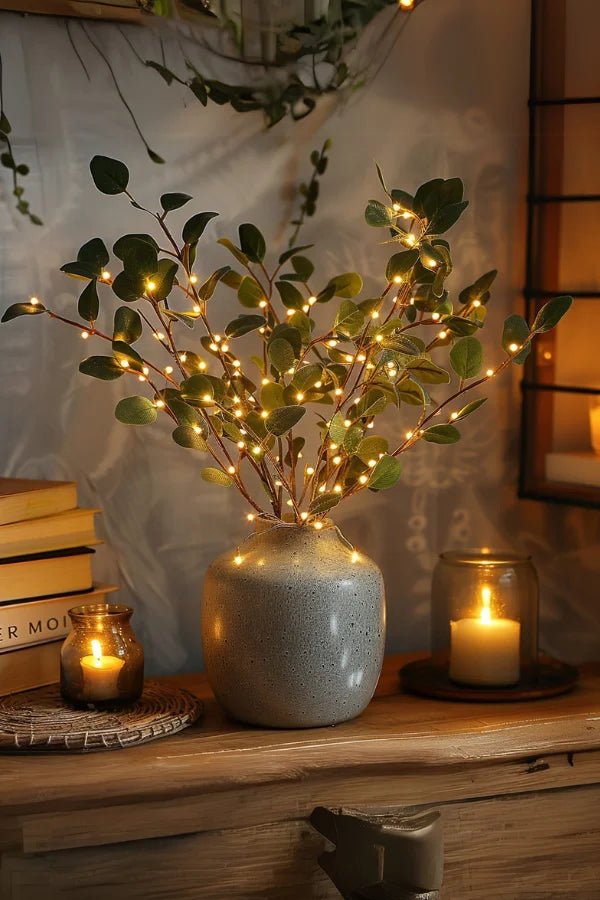 Olive branch decorative LED string lights