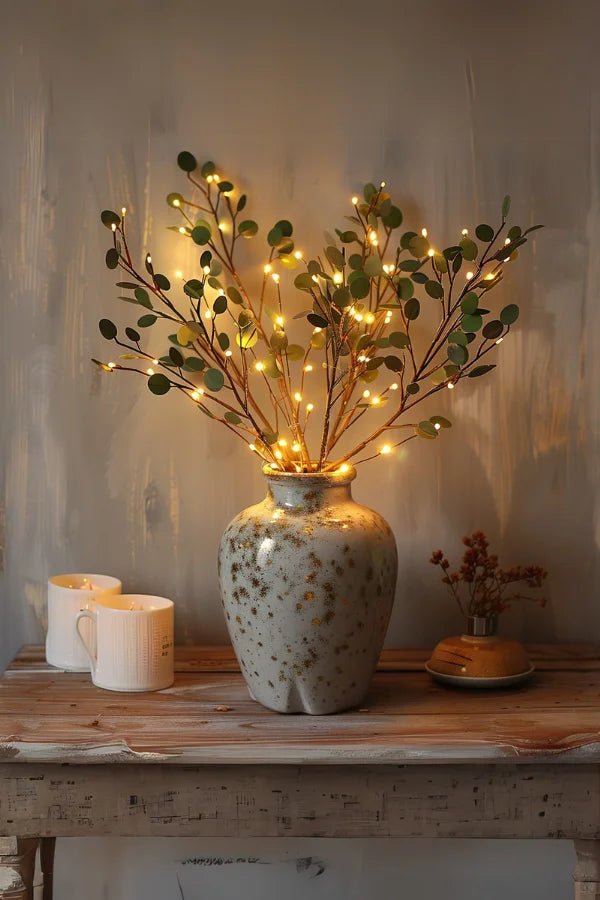 Olive branch LED lights glowing