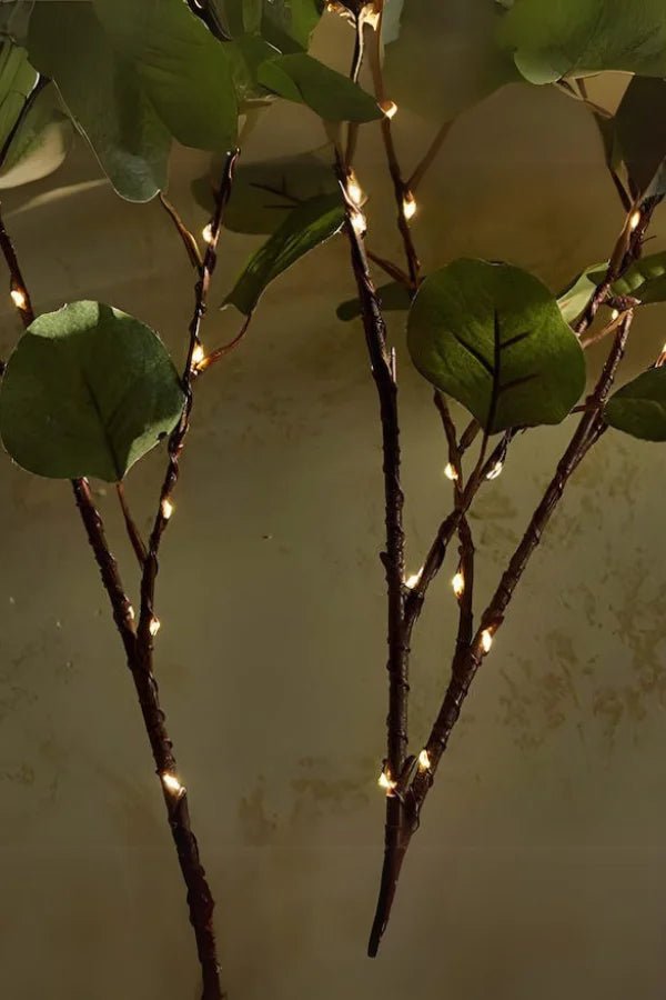 Branch string lights detail