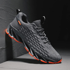 Knit running sneakers with grip sole