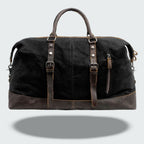 Valour | Leather Duffle Bag with Rugged Batik Canvas & Adjustable Strap | 35L Capacity for Travel Convenience