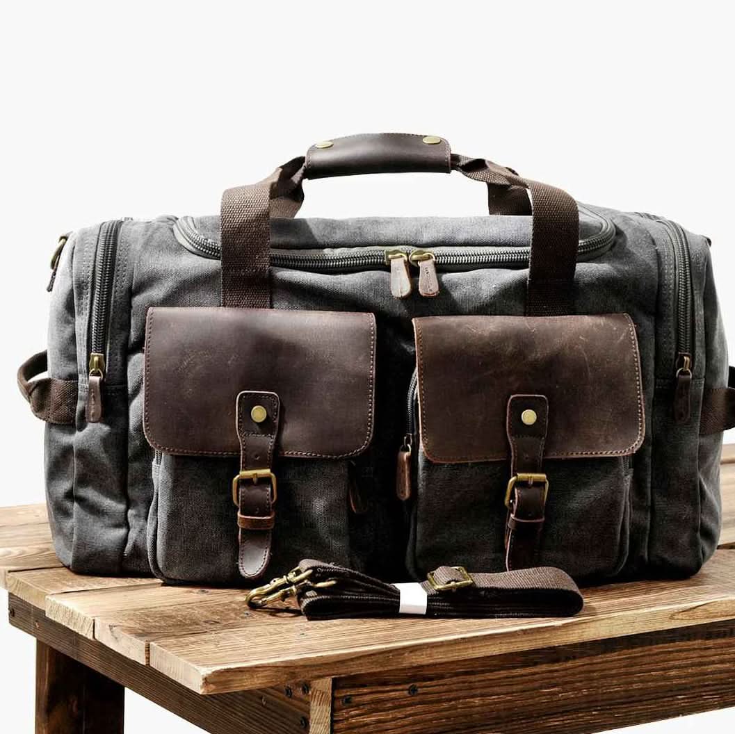 Vanguard | Leather Duffle Bag with 36.5L Capacity & Organized Storage | Durable Waxed Canvas for Stylish Travel