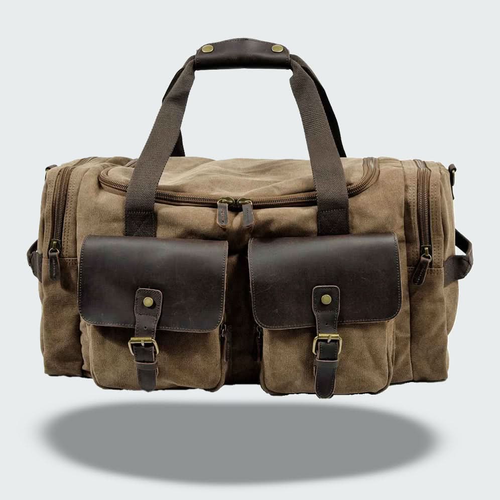 Vanguard | Leather Duffle Bag with 36.5L Capacity & Organized Storage | Durable Waxed Canvas for Stylish Travel