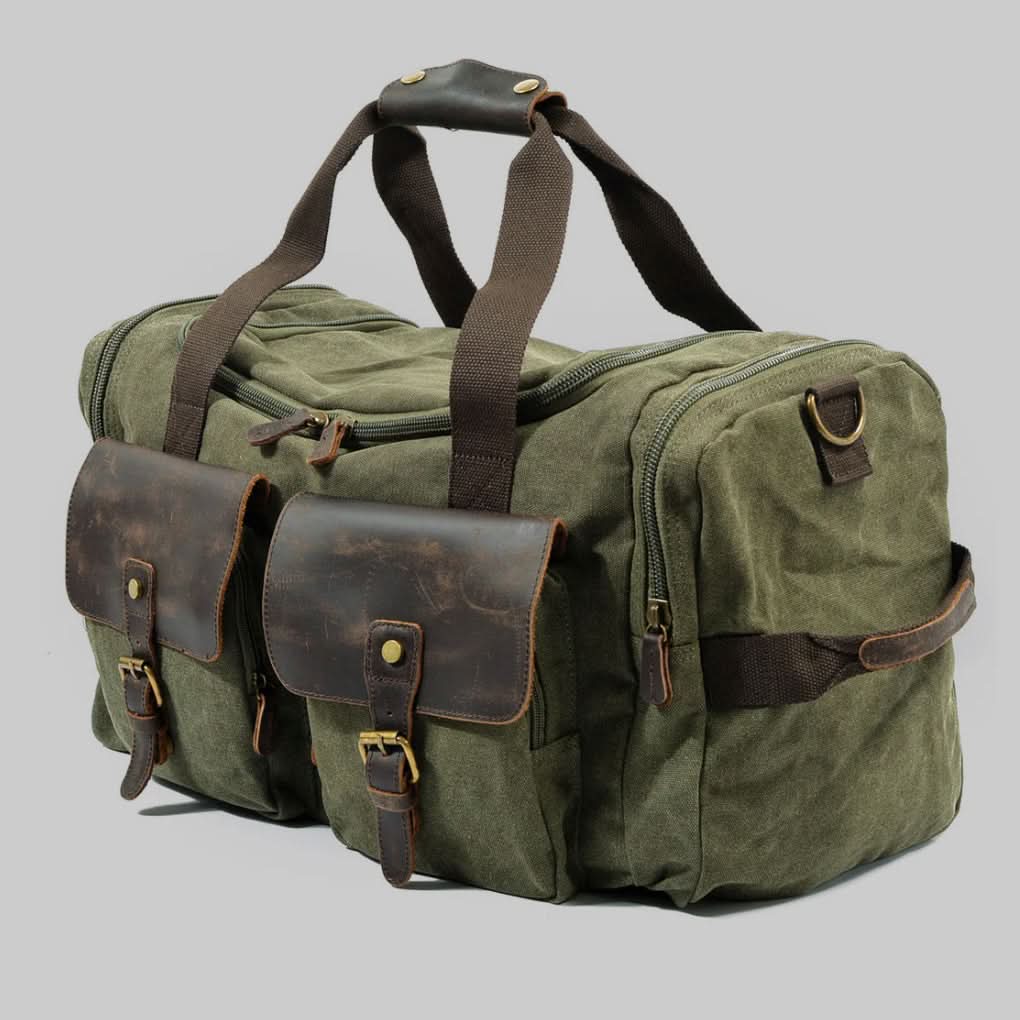 Vanguard | Leather Duffle Bag with 36.5L Capacity & Organized Storage | Durable Waxed Canvas for Stylish Travel
