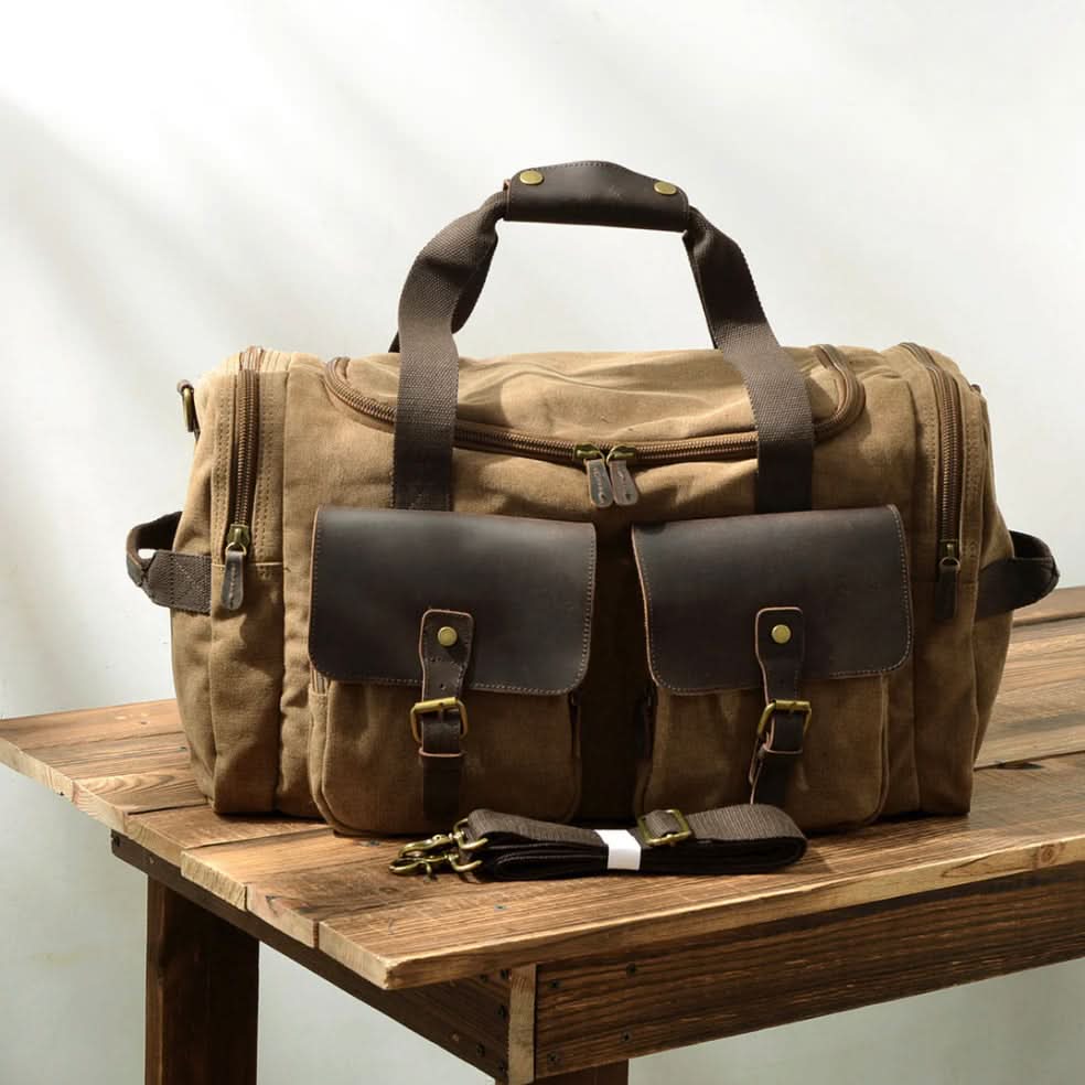 Vanguard | Leather Duffle Bag with 36.5L Capacity & Organized Storage | Durable Waxed Canvas for Stylish Travel