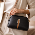 Vegan Leather Crossbody Bag with Adjustable Strap & Gold-Tone Hardware | Compact Design for Everyday Use
