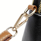 Vegan Leather Crossbody Bag with Adjustable Strap & Gold-Tone Hardware | Compact Design for Everyday Use