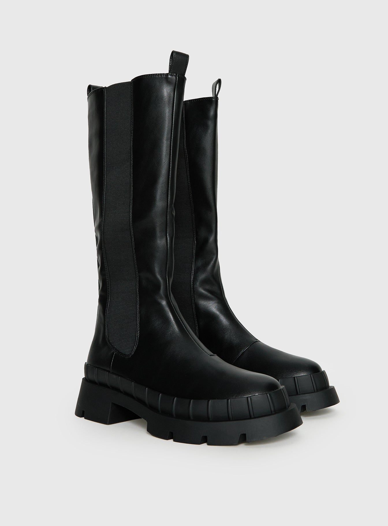 Vegan Leather Knee High Boots for Women with Platform Base | Stylish Long Boots for Eco-Friendly Comfort