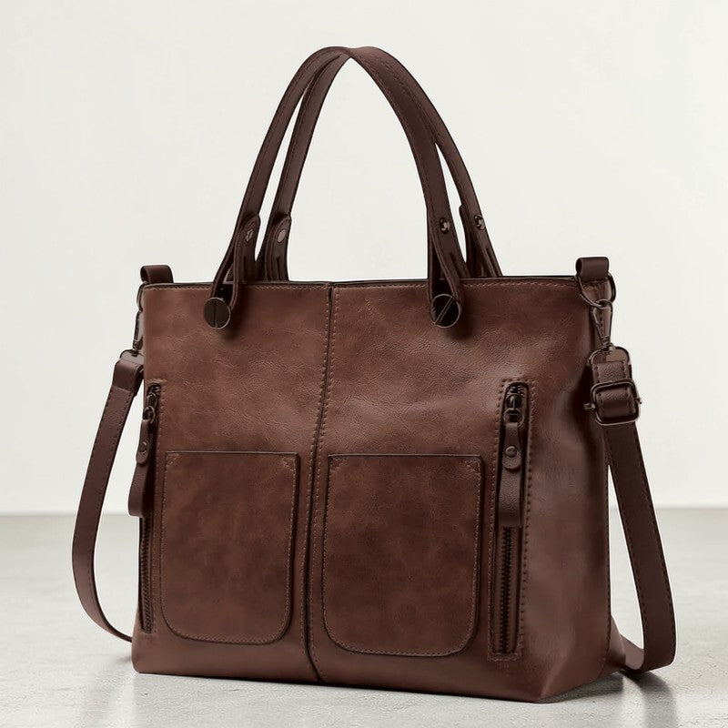 Vegan Leather Tote Bag with Structured Design | Stylish Handbag for Everyday Use