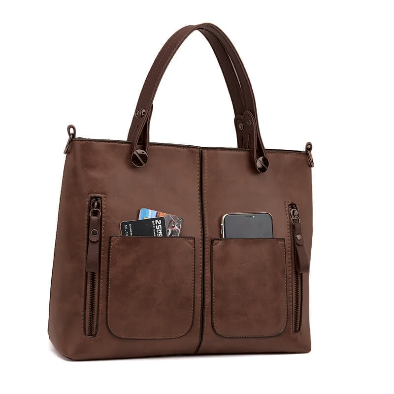 Vegan Leather Tote Bag with Structured Design | Stylish Handbag for Everyday Use