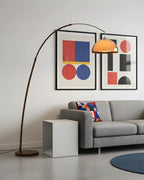 Arc Floor Lamp — Warm Dome Shade