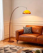 Arc Floor Lamp — Warm Dome Shade