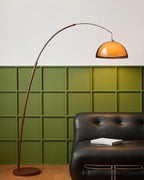 Arc Floor Lamp — Warm Dome Shade
