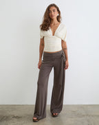 Vernia Collection | Women's Top with Plunge V-Neck & Batwing Sleeves | Stylish Blouse for Effortless Elegance
