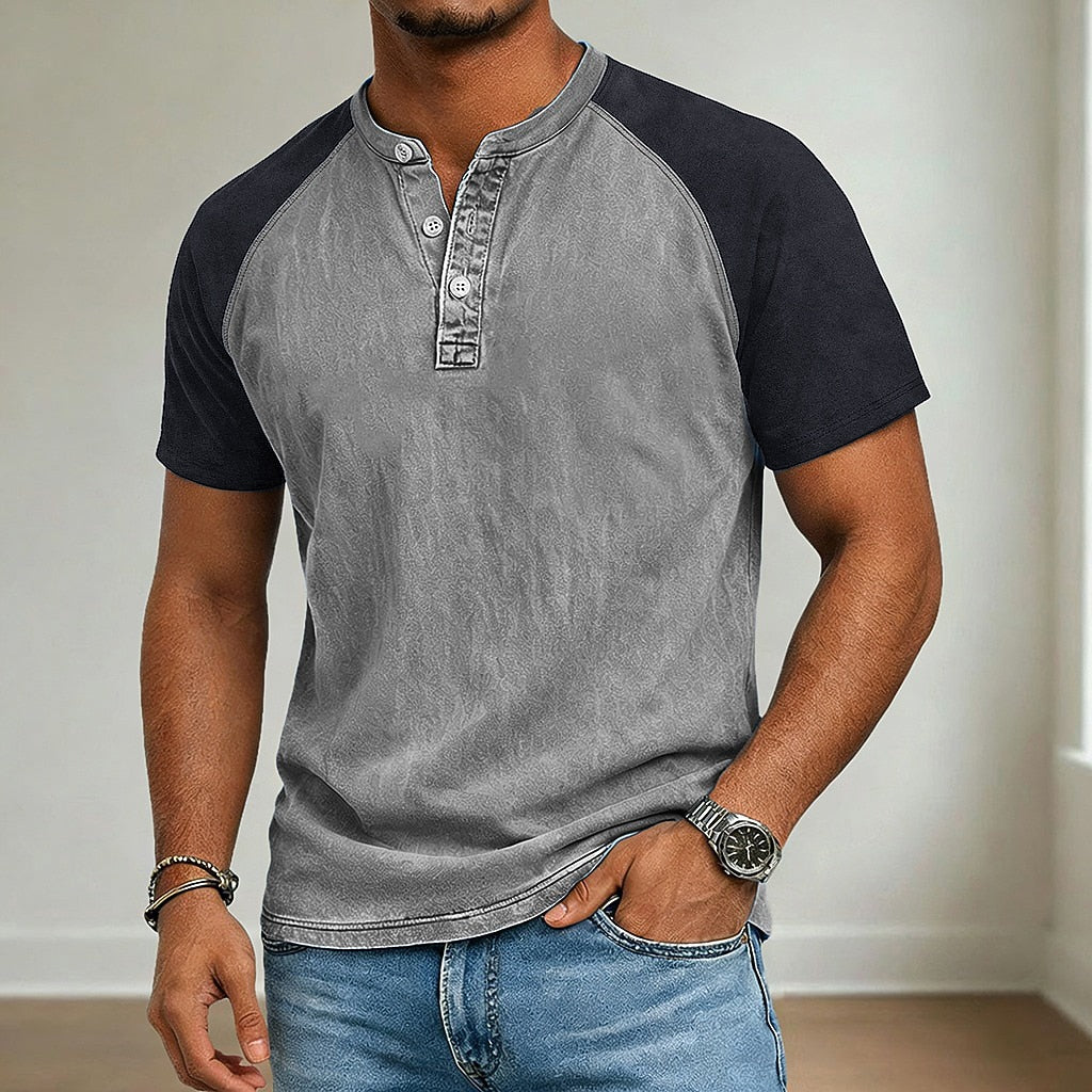 Vintage Collection | Men's Henley Shirt with Soft Cotton Fabric | Casual Style for All-Day Comfort