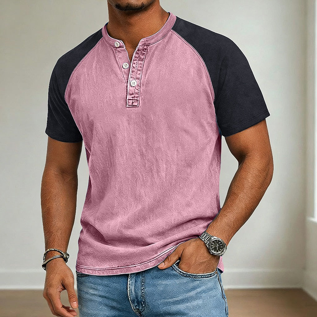 Vintage Collection | Men's Henley Shirt with Soft Cotton Fabric | Casual Style for All-Day Comfort