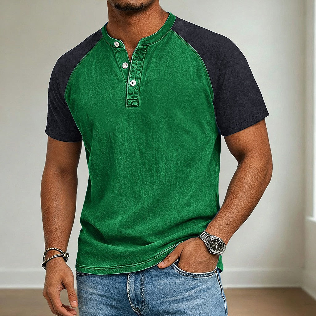 Vintage Collection | Men's Henley Shirt with Soft Cotton Fabric | Casual Style for All-Day Comfort
