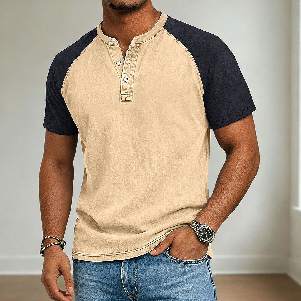 Vintage Collection | Men's Henley Shirt with Soft Cotton Fabric | Casual Style for All-Day Comfort
