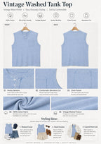 Vintage Collection | Men's Tank Top with Classic Henley Design | Soft Cotton Casual Shirt for Comfortable Summer Wear