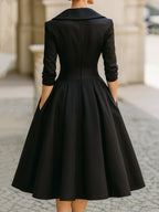Satin Draped-Collar Dress — Elegant Formal