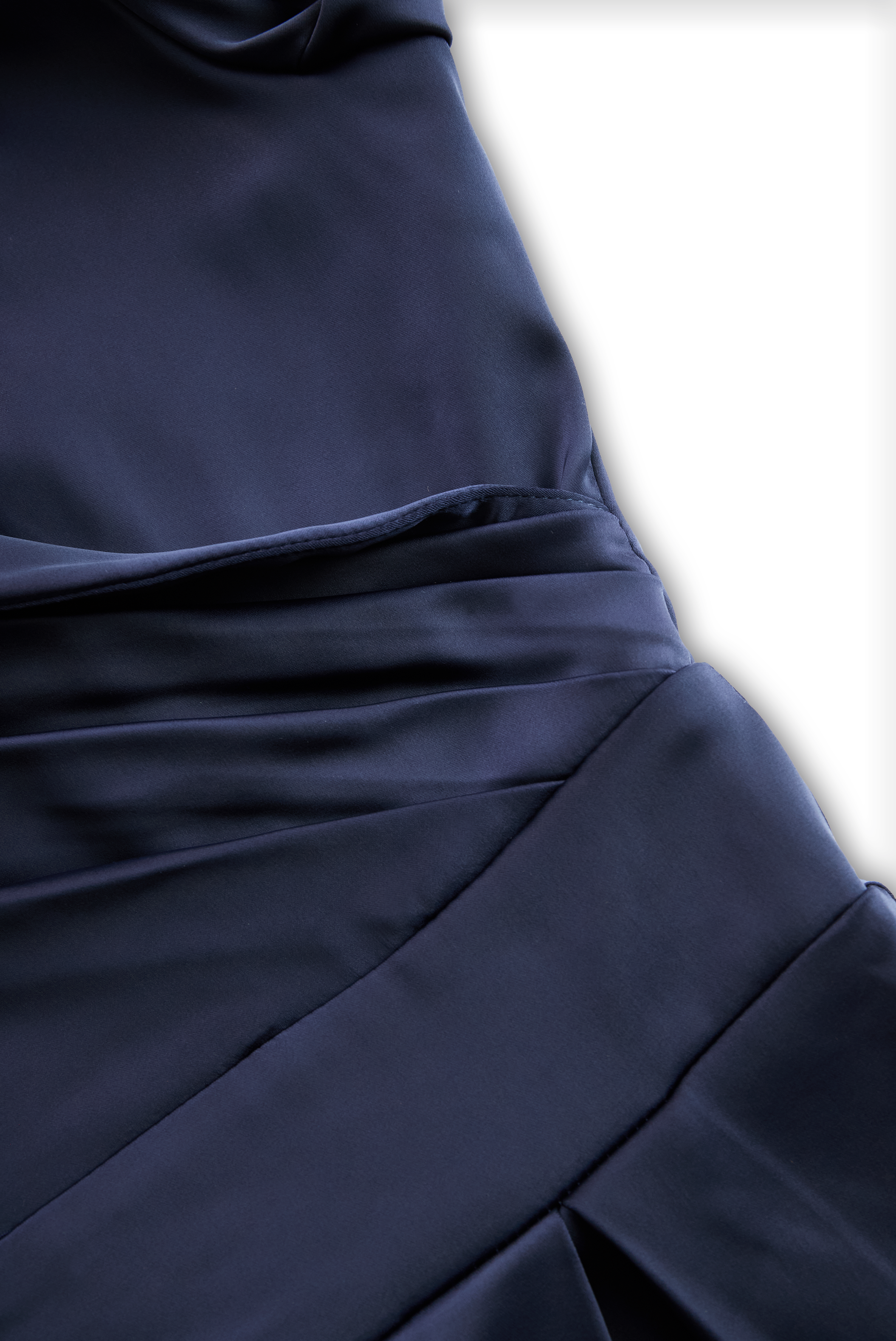 Satin Draped-Collar Dress — Elegant Formal