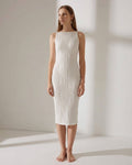 Vivienne Cord | Water Ripple Cami Dress White