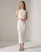 Vivienne Cord | Water Ripple Cami Dress White