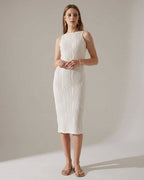 Vivienne Cord | Water Ripple Cami Dress White