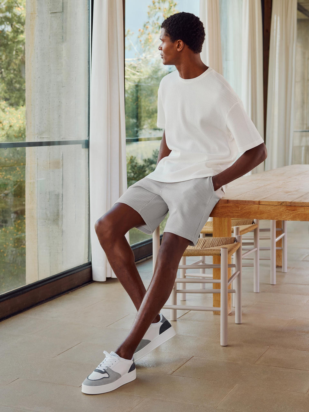 Waffle Relaxed Shorts | Comfortable Loose Fit with Elastic Waistband | Casual Style for Everyday Wear