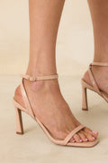 Women's Walk This Way Nude Ankle Strap Heels | Heel measures 3.5" 0