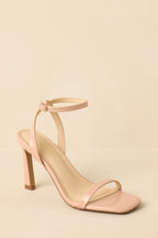 Women's Walk This Way Nude Ankle Strap Heels | Heel measures 3.5" 2